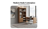 Large Capacity Unobstructedstanding Bookcase with Drawers Strong Load-Bearing Multi-Compartment Storage Unit Stable Structure Bookshelf Sturdy and Long-Lasting for Students, Book Lovers, Homeowners, Study Room, Bedroom