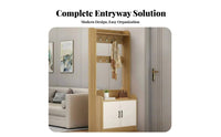 Multi-Functional Hall Tree with Shoe Storage Large Capacity Entryway Organizer with Hooks Space Saving Design Coat Rack Stand Stable and Sturdy for Families, Apartment Dwellers, Homeowners, Foyer, Hallway, Mudroom, Living Room