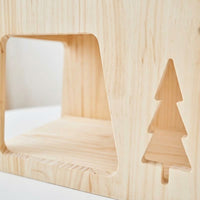 Climbing Shelves with Perch Stairs and Nest, Solid Wood Wall-Mounted Climbing Shelf for Indoor Cats, Double Layer Shelves Indoor to Play and Rest