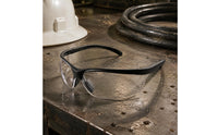 Wraparound Safety Glasses Black Frame Clear Lens Safety Glasses Eye Protection Full Coverage Comfortable