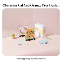 Decorative Ornament Cat Sculpture Memo Block Creative Design 3D Art Memo Pad Unique Gift for Students, Children, Home, Workspace, Study Room