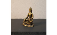 Sitting Buddha Figurine on Lotus Base Antique Finish House Decoration for Desk