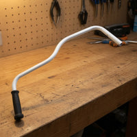 Brush Cutter Handlebar Left Metal Handlebar Replacement Ergonomic Non-slip Grip Curved Open-tube Structure Durable Feature Suitable for Home Care Lawn Maintenance
