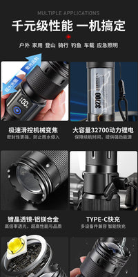 硕森手电筒强光充电超亮远射激光大功率led户外小型便携耐用家用