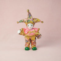 Fortunate Doll Figurine Gift Idea Clown Figurine Colorful Textile for Display