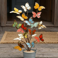 Butterfly Garden Stake Multicolored Metal Butterfly Stake Pointed Base for Pots