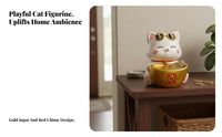 Fortune Cat Key Tray Chinese Design Fortunate Cat Storage Bowl Maneki-Neko Figurine Holder Perfect Gift Decorative Trinket Dish