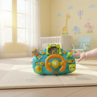 Educational Musical Driving Simulator Toy Develops Locomotion Skills Musical Steering Wheel Toy Lights and Sounds Interactive Driving Dashboard Soothing for Babies, Toddlers, Infants, Travel