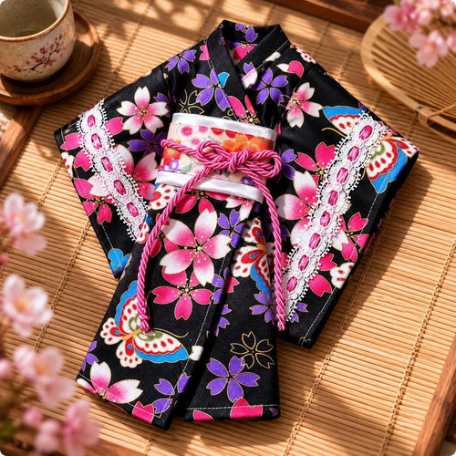30 Cm Doll Kimono Outfit Braided Waist Cord Toy Clothing Wooden Hanger