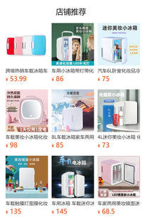 车家两用美妆镜面迷你小冰箱制冷护肤品饮料4L便携式车载