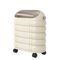 Slim Trash Can with Wheels Compact Nook Trash Can with Lid Easy-to-Clean