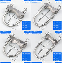 304 Stainless Steel U-Bolt Pipe Clamp with Nut, M6/M8, Various Sizes