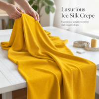 CEY Crinkled Ice Silk Wide-Leg Pants Skirt Shirt Fabric Imitation Cotton Linen Stretch Polyester