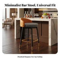 Upholstered Counter Stool with Backrest Padded Seat for Front Desk, Cafe, Adults