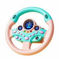 Early Education Copilot Steering Wheel Educational Simulation Driving Toy Interactive Steering Wheel Toy Lights and Sounds for Children, Preschoolers, Toddlers, Travel, Stroller