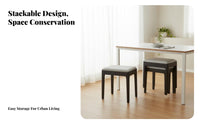 Stackable Padded Stool Minimalist Design Seating Furniture Multifunctional