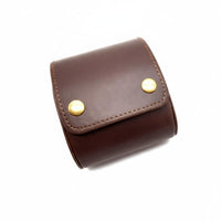 Vintage Watch Storage Box Small & Portable Oval Watch Holder Individual Organizer Soft Interior Lining Sturdy Protection for Men