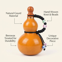 Chinese Feng Shui Gourd Keychains, Hanging Gourd Decoration for Car, Wallet Char #variant:Aged Gourd with Chinese Knot