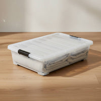 Under-Bed Rolling Bin Wheeled Design Underbed Container particleshield for Dorm Room