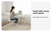 Foldable Desk with Shelves Space-Saving Design for Bedroom