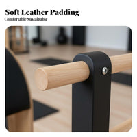 Oak Wood Construction Pilates Ladder Barrel Core Strengthening Wooden Exercise Barrel High-Density Padded Cushion Home Workout Machine Improves Flexibility for Beginners, People with Sedentary Lifestyles, Adults, Stretching, Gym