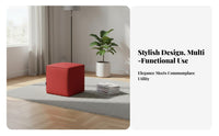 Upholstered Cube Ottoman interlocking Design Footrest adaptable Use for Living Room