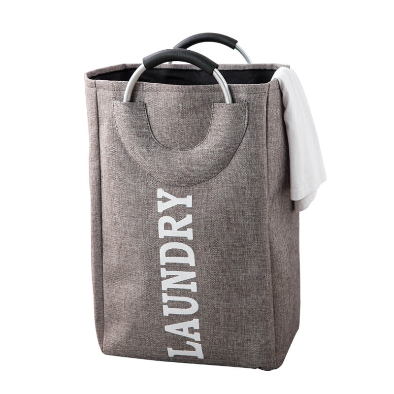 Large Capacity Cotton Linen Storage Basket with Aluminum Handle