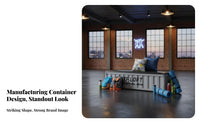 Industrial Aesthetic Shipping Container Inspired by Chest Multi-Functional Storage Bench Padded Cushion Top Indoor Furniture High Load Capacity for Interior Designers, Business Owners, Entryway, Commercial Areas, Living Room, Walk-in Closet