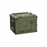 Foldable Storage Crate Secure Latching Collapsible Storage Bin with Doors