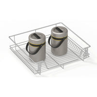 跨境抽拉式碗碟架橱柜抽拉篮抽屉式多层橱柜拉篮侧装滑轨锅具拉篮