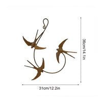 Rustic Swallow Plaque Rust-Like Finish Metal Bird Wall Decor Brown for Entryway