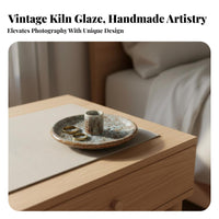 Kiln-Glazed Finish Ceramic Candlestick Multi-Functional Handled Taper Candle Holder With Handle for Photographers, Photography Prop, Bedroom