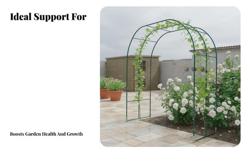 Rust-Proof Metal Garden Arch Resistant Climbing Plant Arbor Heavy-Duty Climbing Plant Trellis Easy Assembly for Gardeners, Homeowners, DIY Enthusiasts, Backyard, Patio, Balcony, Party