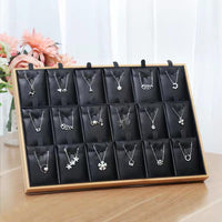 Bamboo & Wood Jewelry Display Stand for Necklaces, Earrings, and Pendants