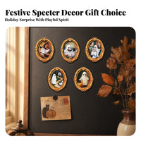 5 Pieces Wooden Halloween Magnetic Piece Attractive Home Decor Ghost Artwork