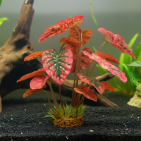 Artificial Aquarium Plant Decorations - Lifelike Water Banyan Leaf Ornaments for Fish Tank Landscaping