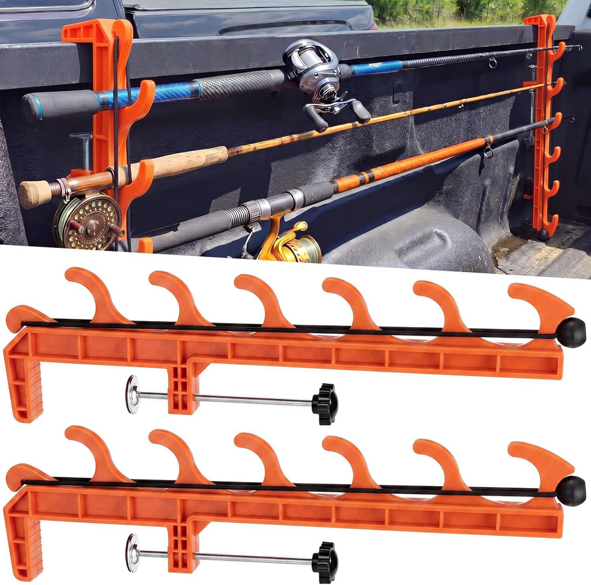 6-Slot Fishing Rod Holder Rack for Car and Boat