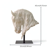 Horse Head Statue with Base Carved Bust Decorative for Mantel, Art Collectors