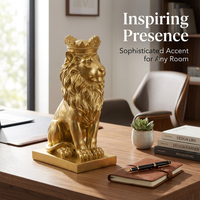 Home Office Lion Statue, Majestic Lion Art Statue for Living Room Bookshelf, Home Decor Lion Statue, Statement Decor Lion Statue