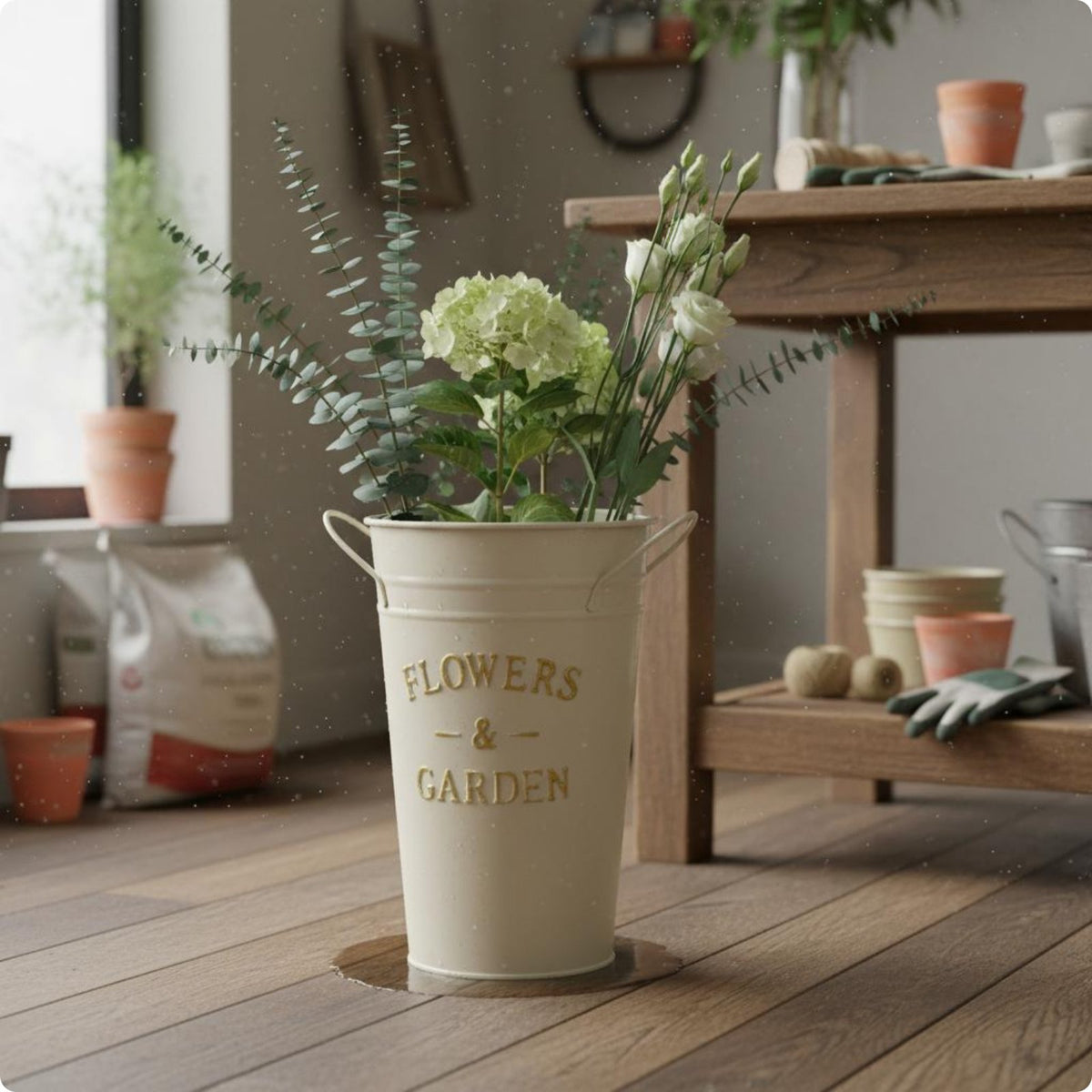 5 Pieces Standing Flower Vase Farmhouse Design Decorative Metal Vase