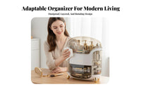Lidded Cosmetic Case with Drawers No Assembly Required Vanity Organizer