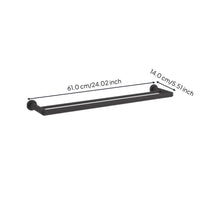 Matte black towel rack with shelf