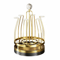 Rotating Cup Stand 360 Degree Rotation 6 Slot Cup Holder Drips Drainage Household Storage for Kitchen Countertop
