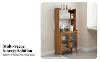 Living Room Tea Cabinet Large Capacity Dining Room Sideboard Buffet Cabinet with Glass Doors Nordic Style Storage for Homeowners Suitable for Entryway Hallway Dining Area Living Room