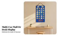 Hook-and-Loop Visual Schedule Chart Card Storage Pocket Picture Schedule Planner Foldable Daily Routine Chart Textile for Home, School