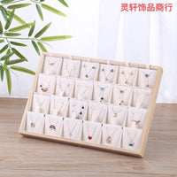 Bamboo & Wood Jewelry Display Stand for Necklaces, Earrings, and Pendants