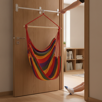 Kids Indoor Hammock Chair with Pull-Up Bar, Heavy-Duty Hanging Swing Seat for Children, No-Drill Installation, Lie-Flat Design