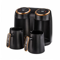 Two-potPot Pour-over Coffee Brewer Removable Handles Two-Pot Coffee Brewer Countertop Appliance Chrome-Finish Trim Even Spray