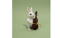 Rabbit Violin Figurine Smooth Finish Bunny Sculpture Decorative for Home Display