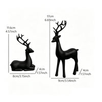 2 Pieces Resin Deer Decor Realistic Deer Figurine Cute for Vintage Cabinet